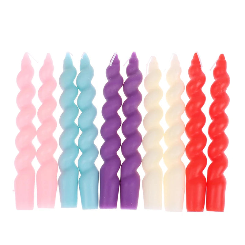 2pcs Candle Gift Spiral Decorative Taper Candles Decoration Candles Home Decor Wedding Centerpieces