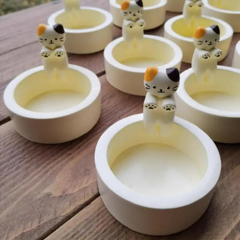 Kitten Candle Holder Handmade Cute Grilled Cat Aromatherapy Candle Holder Desktop Decorative Ornaments dropshipping