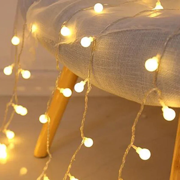 LED String Lights Outdoor/Indoor 12M Ball Chain Lights Garland USB Fairy Lights For Festoon Party Home Christmas Decor