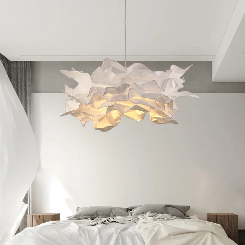 White DIY Paper Chandeliers Cloud Bedroom Lamp Modern Creative Living Room Dining Room Lighting Decorative Hanging Lamps E27