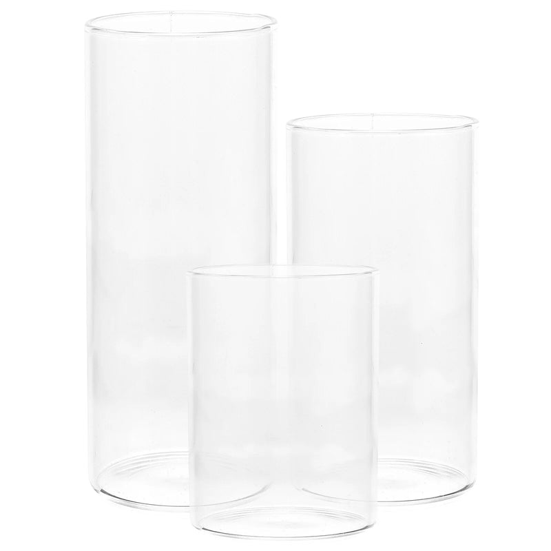 12 pcs Glass Candle Chimney Candle Glass Shelf Windproof Protectors Hurricane Holders Cover Small Shades Jar Candles Pillar