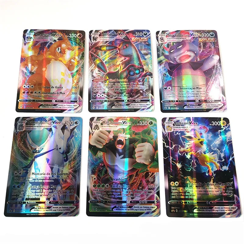 2022 New Portuguese Pokemon Cards Vmax Charizard Pikachu Carte Pokémon Game Battle Carte Trading Shining Cards