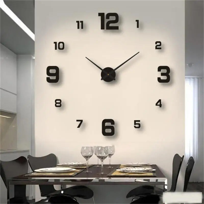 Creative Simple Luminous Digital Clock European-style DIY Mute Wall Clock Study Room Punch-free Wall Stickers Home Decoration