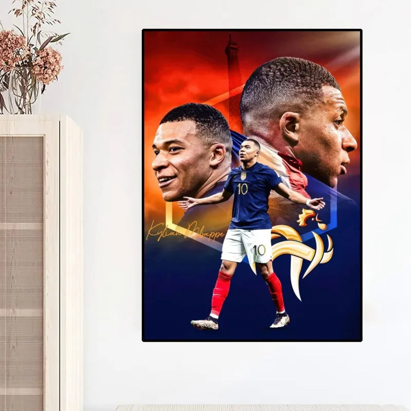 Modern Sports Aesthetics Wall Art Soccer Cool - M-Mbappe Superstar HD Oil On Canvas Posters And Prints Home Bedroom Decor Gifts