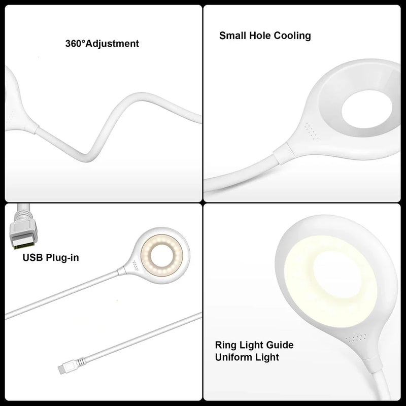 Portable USB Flexo LED Desk Lamp DC5V Study Reading Book Lights for Computer PC Laptop Ring Eye Care Led Light Table Lamps