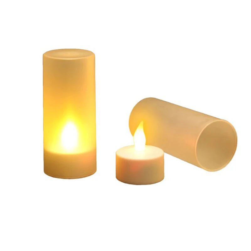 LED Rechargeable Flameless Tea Light Candle USB Charge Candle With USB Flameless Chargeable LED Battery Candles