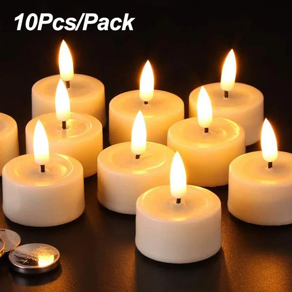 5/10Pcs Flashing LED Candle Battery Powered Tea Light Flameless Candles Outdoor Garden Birthday Wedding Party Home Decoration