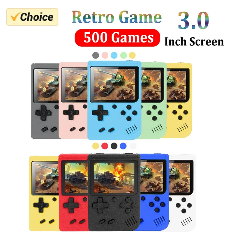 Retro Portable Mini Handheld Video Game Console 8 Bit 3.0 Inch Color LCD Kids Color Game Player Built in 500 Games