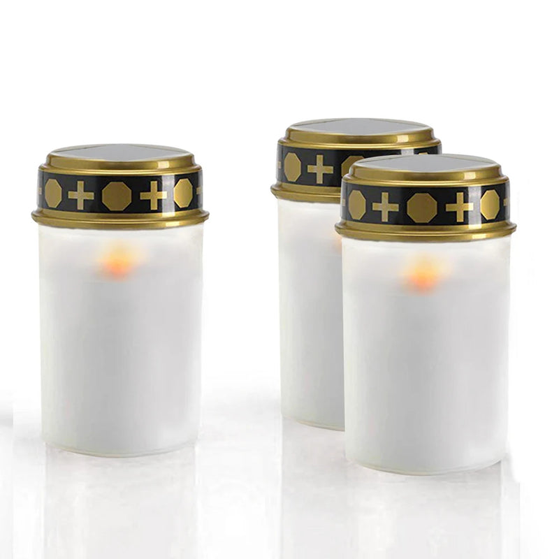 Outdoor Solar Electronic Candle Light Rainproof Flameless Grave Cemetery Ritual Lawn Lighting Light Dropship