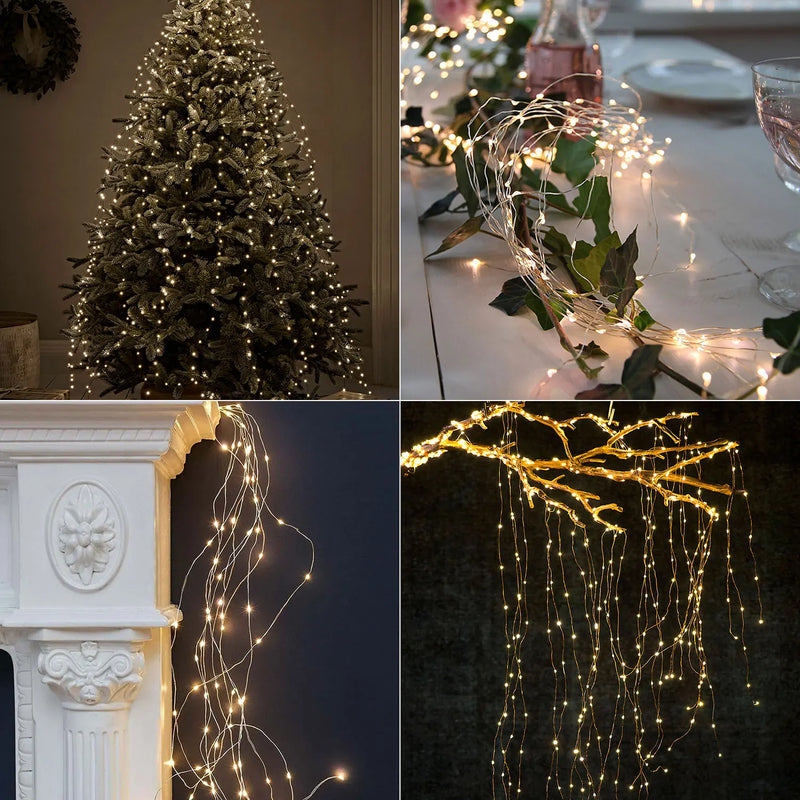 RGB Battery Timer Led Christmas Tree Branch Lights Outdoor Waterfall Lights Decoration Outdoor Home Christmas Wedding Ornaments