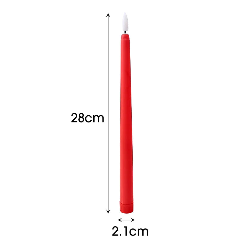 3/6Pcs LED Flameless Electronic Candles Battery Powered Taper Long Candle Light for Party Wedding Home Decoration Flashing Lamp