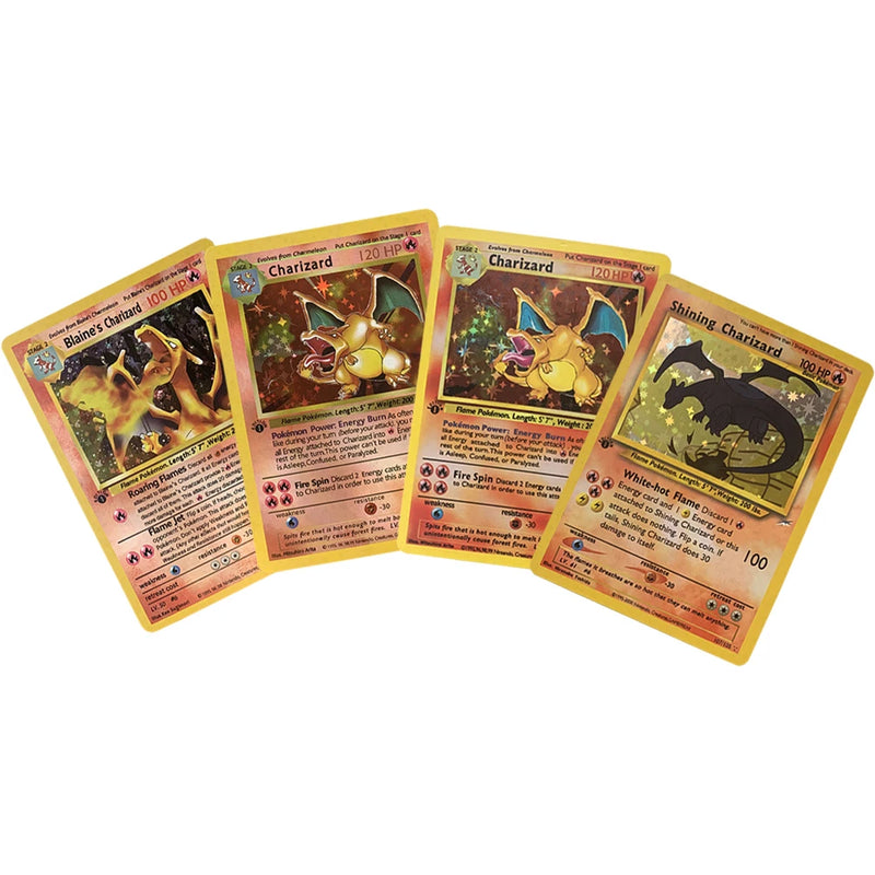 Pokemon Basis Set 1996 Jaar Engels Kaarten Pikachu DIY Game Pokemon Shining Charizard Game Collection Cards Gift Toys