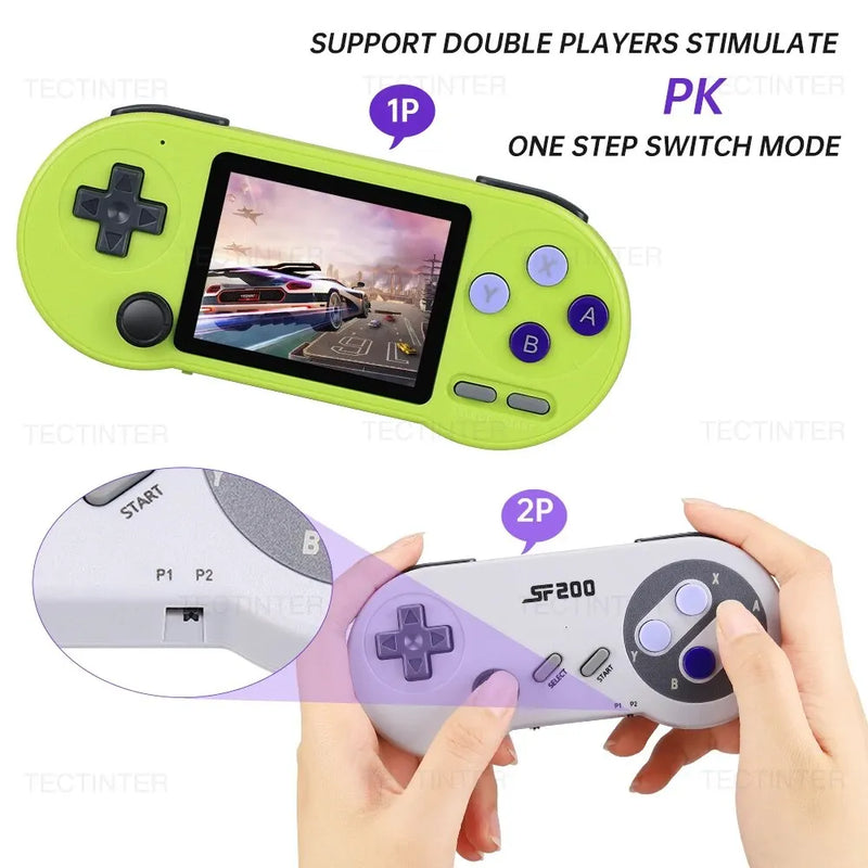 SF2000 Handheld Game Player 3 Inch IPS Screen Portable Mini Video Game Console Built-in 10000+ Games For SNES GBA Sega For Kids