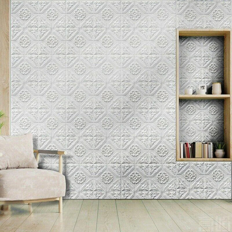 35*35cm 3D Tile Brick Wall Sticker DIY Self Adhesive Waterproof Foam Panel Tv Background Wallpaper Roof Ceiling Room Stickers