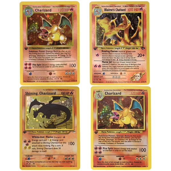 Pokemon Basis Set 1996 Jaar Engels Kaarten Pikachu DIY Game Pokemon Shining Charizard Game Collection Cards Gift Toys