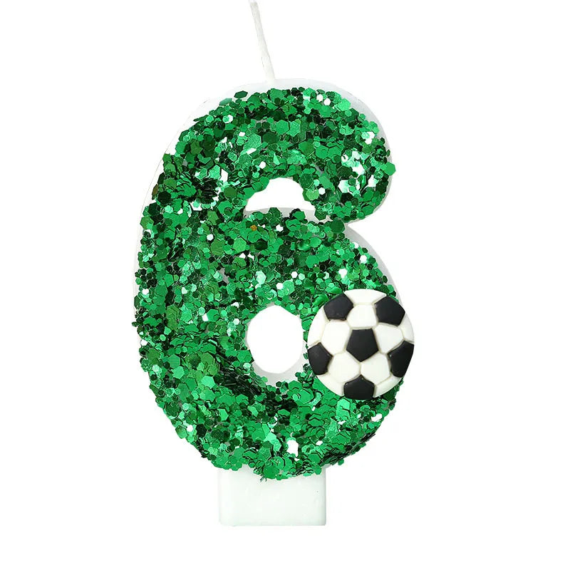 Number 0-9 Candle Boy Football Birthday Cake Candle