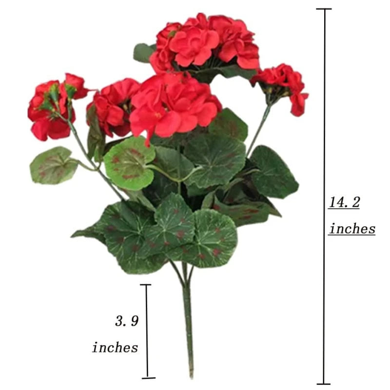 35cm Artificial Geranium Red Pink Flowers Plant Artificial Plants Artificial Flower For Wedding Garden Home Xmas Decor