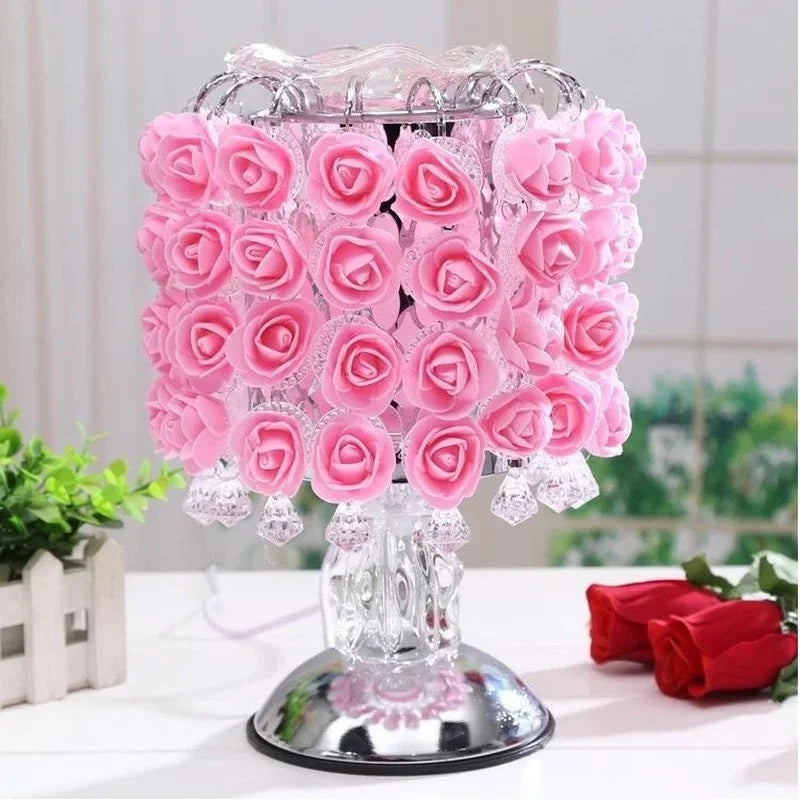 Fragrance Lamp Tree Light Rose Flower Table  Home Decoration Lights with LEDs for  Party Wedding  EU Plug