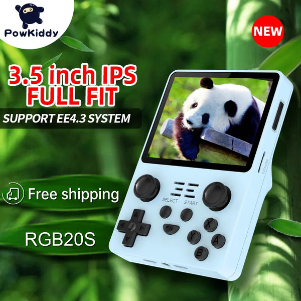 POWKIDDY New RGB20S Handheld Game Console Retro Open Source System RK3326 3.5-Inch 4:3 IPS Screen Children's Gifts