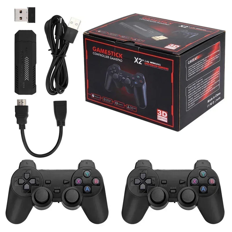 X2 Plus 256G 50000 Games GD10 Pro 4K Game Stick 3D HD Retro Video Game Console Wireless Controller TV 50 Emulator For PS1/N64/DC