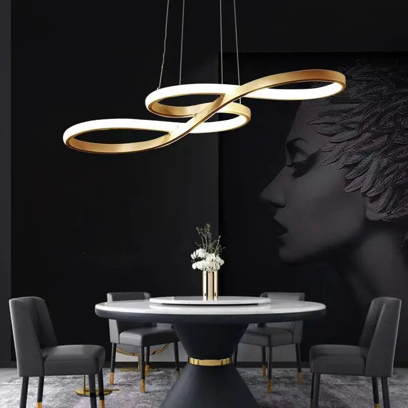 Modern LED Chandelier Creative Nordic Dining Room Pendent Lights For Kitchen Bar Front Desk Office Decoration Hanging Lamp Gold