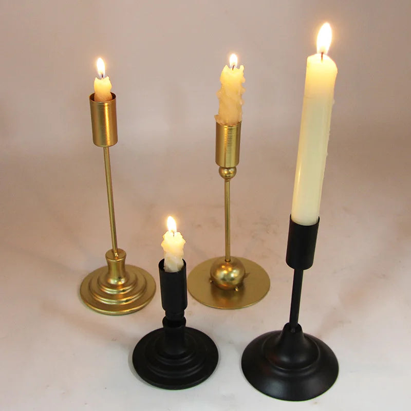 Romantic Iron Candlestick Metal Candle Holder Party Living Room Ornament Candle Rack Dinner Wedding Hotel Desktop Decoration