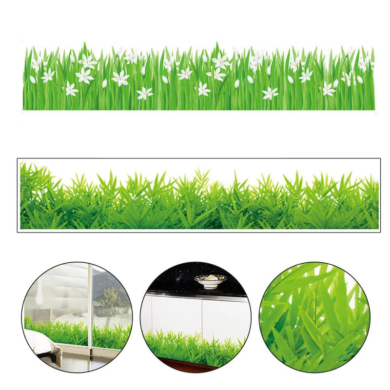 Waterproof Removable DIY Green Grass /flowers Wall Stickers PVC Art Painting Living Room Bedroom Home Decals Murals Decoration