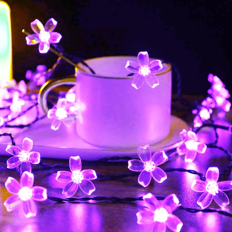 Christmas Decoration Cherry Blossom String Lights Indoor/Outdoor Decoration USB/Battery Operated Fairy Lights for New Year 2024