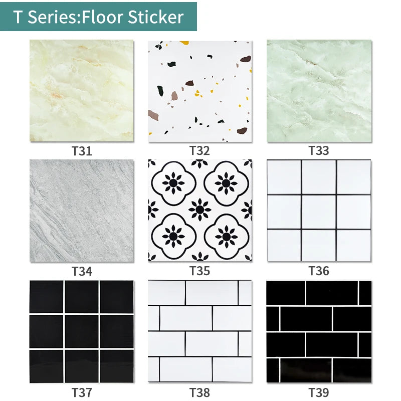 KPS 10/Pcs Waterproof PVC Marble Floor Sticker 3D Wallpaper 30*30cm Home Decoration DIY Self-adhesive Bathroom Decals