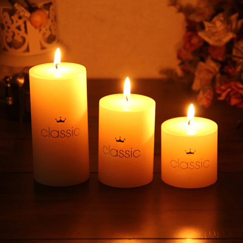 Scentedless Ivory white Pillar Candles for Emergency Household Candles for Praying Several Sizes Optional Home Decor