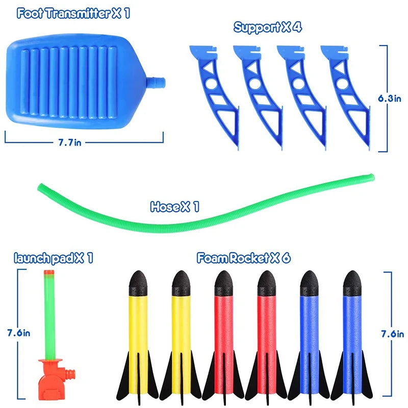 Kid Air Rocket Foot Pump Launcher Outdoor Air Pressed Stomp Soaring Rocket Toys Child Play Set Jump Sport Games Toy For Children