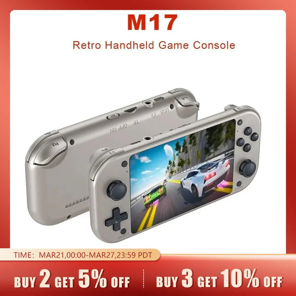 BOYHOM M17 Retro Handheld Video Game Console Open Source Linux System 4.3 Inch IPS Screen Portable Pocket Video Player for PSP