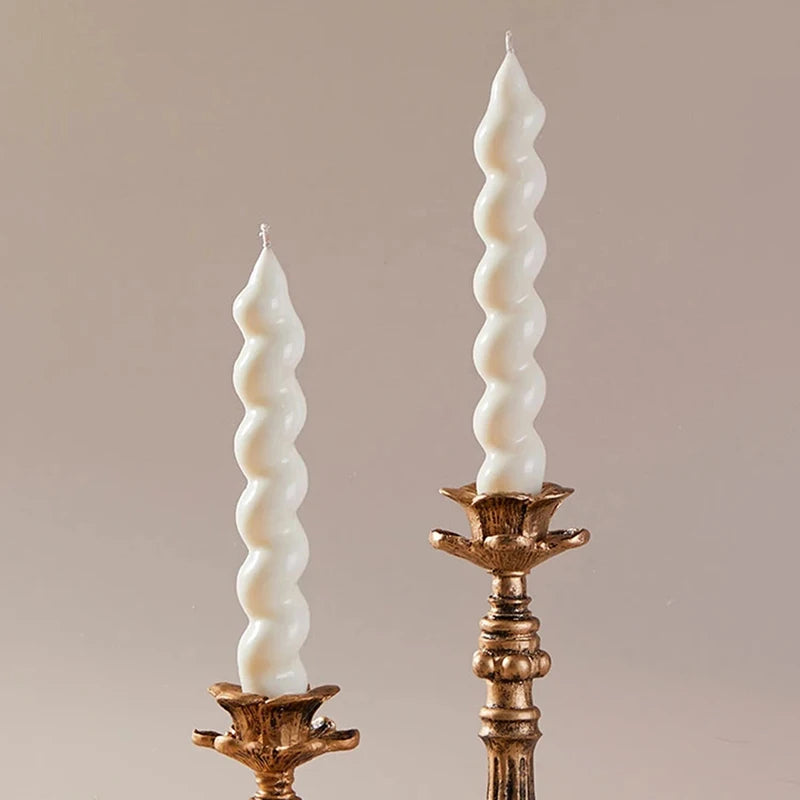 2pcs Candle Gift Spiral Decorative Taper Candles Decoration Candles Home Decor Wedding Centerpieces