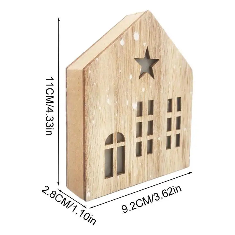 Christmas Wooden House Decor Christmas Led Light Wooden House Decor Christmas Party Supplies Indoor Home Decor Decorative House