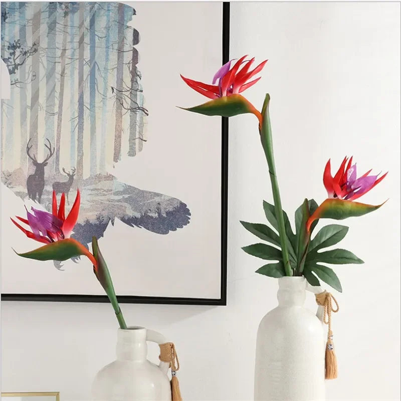 Home Decoration Bird of Paradise Artificial Flower Strelitzia Orchid Green Plant Decorative Flower Living Room Decoration