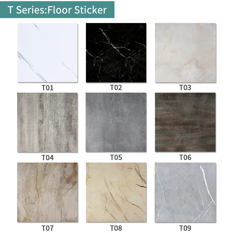 KPS 10/Pcs Waterproof PVC Marble Floor Sticker 3D Wallpaper 30*30cm Home Decoration DIY Self-adhesive Bathroom Decals