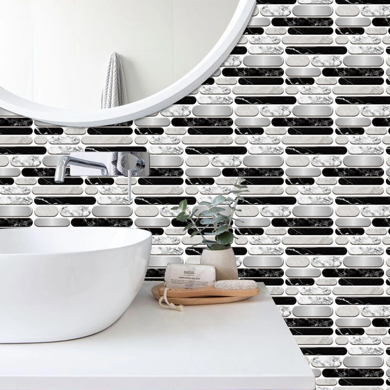 6Pcs European Style Retro Tile Sticker Bathroom Kitchen Renovation Home Decoration Vinyl Self Adhesive Waterproof Wall Stickers