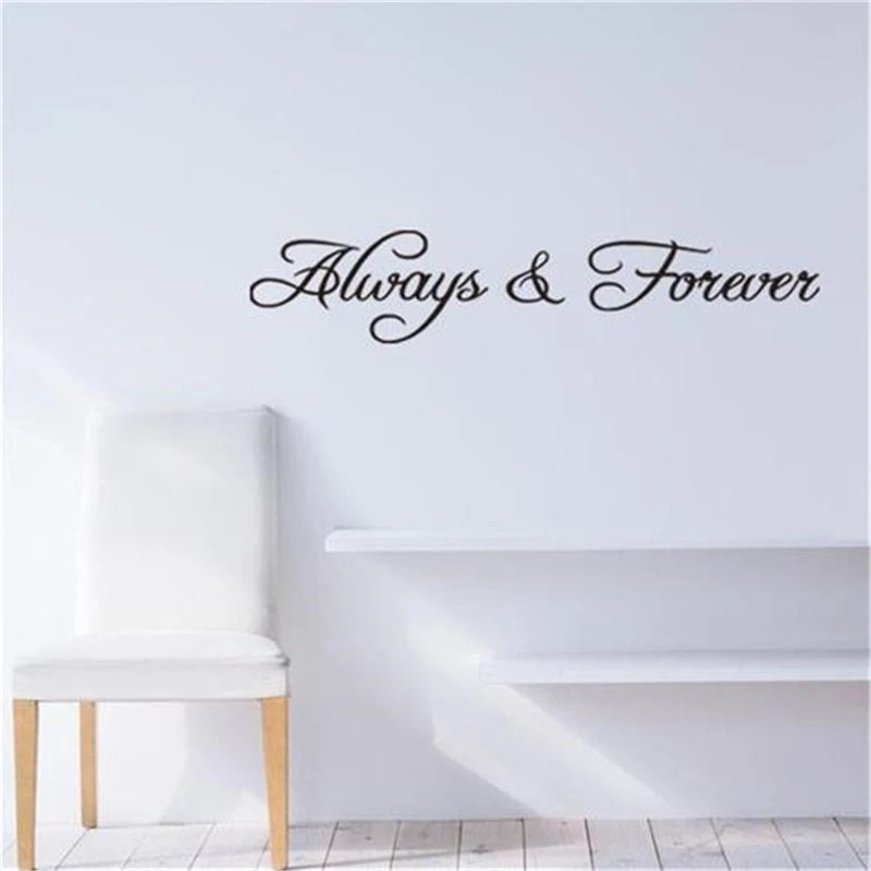 Always Forever Text Wall Stickers for European American Home Decoration Style Stickers 56x7cm