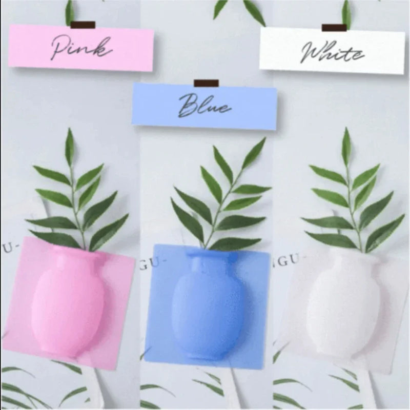 Silicone Additive Sticky Vases Easy Removable Wall Fridge Magic Flower flower pots decorative DIY Home Decoration Accessories