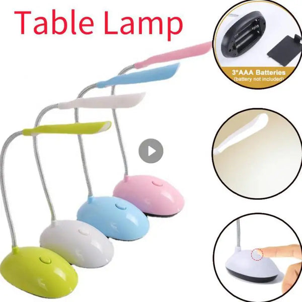 Table Lamp Foldable Bedroom AAA Battery Powered LED Desk Lamp Study Book Lights Bedside Lamp Reading Lamp Student Office Lamp