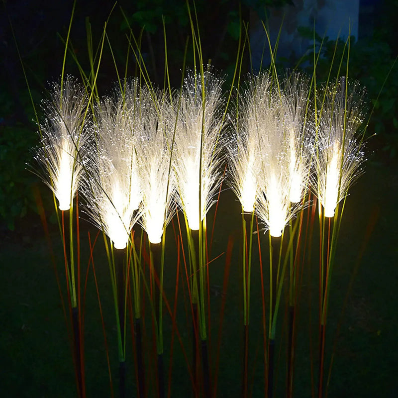 Garden Solar Reed Lights Outdoor Fiber Light Waterproof Garden Lamp Simulation Landscape Lamps for Home Patio Decoration