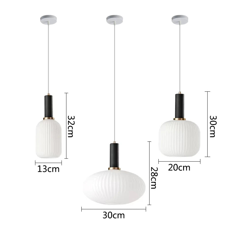 White Nordic Restaurant Hanging LED Pendant Lights Modern Simplicity Free Combination DIY Style Droplight Bedroom Bedside Lamp