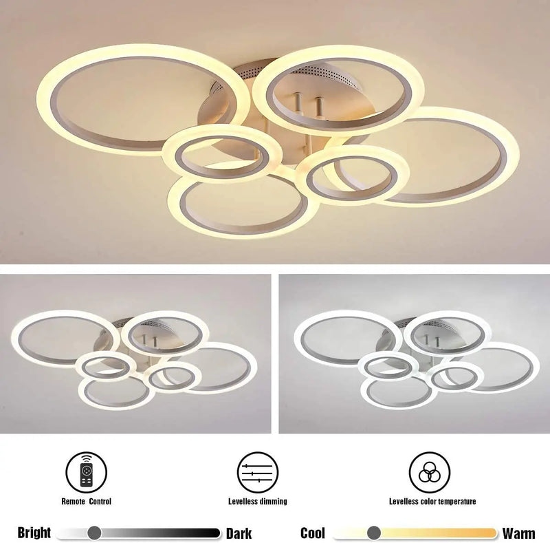 Modern LED Ceiling Lights Chandelier Ring Lamp Smart Luster Remote Control Bedroom LivingRoom Indoor Home Decor Lighting Fixture