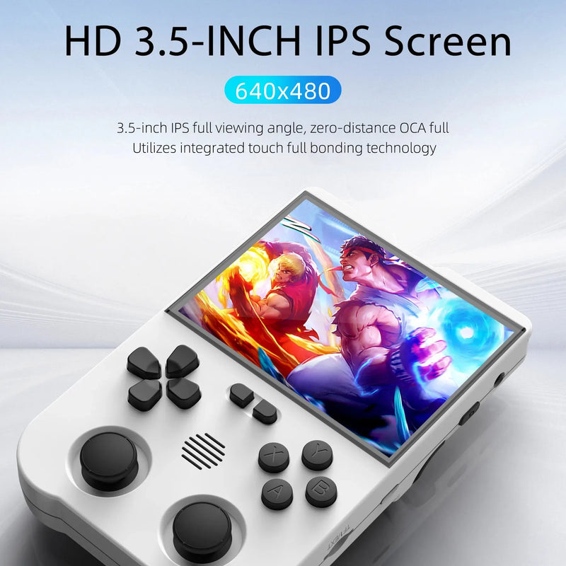 Ampown XU10 Handheld Game Console 3.5" IPS Screen 3000mAh Battery Linux System Built-in Retro Games Portable Video Game Console