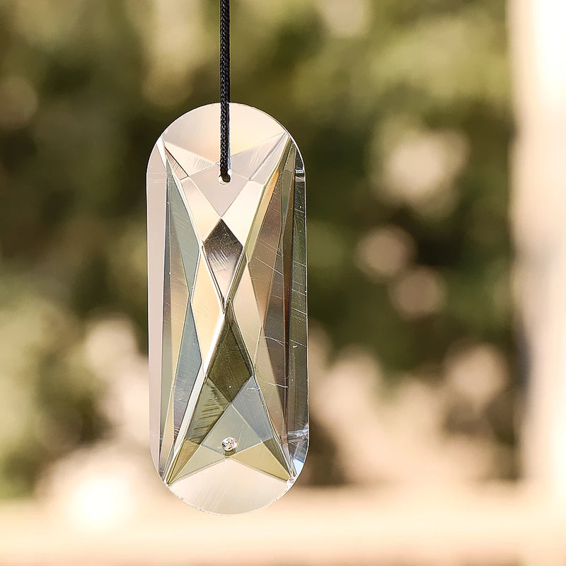 3.0in Faceted Glass Chandelier Crystal Prism Hanging Lamp Part Suncatcher Making Supplies Pendant 2 Holes Spacer Connector