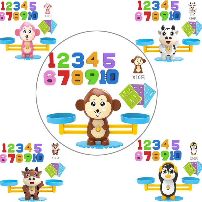 Montessori Math Toy Monkey Balance Baby Montessori Educational Games  Number Toy Educational Learning Toys Teaching Material