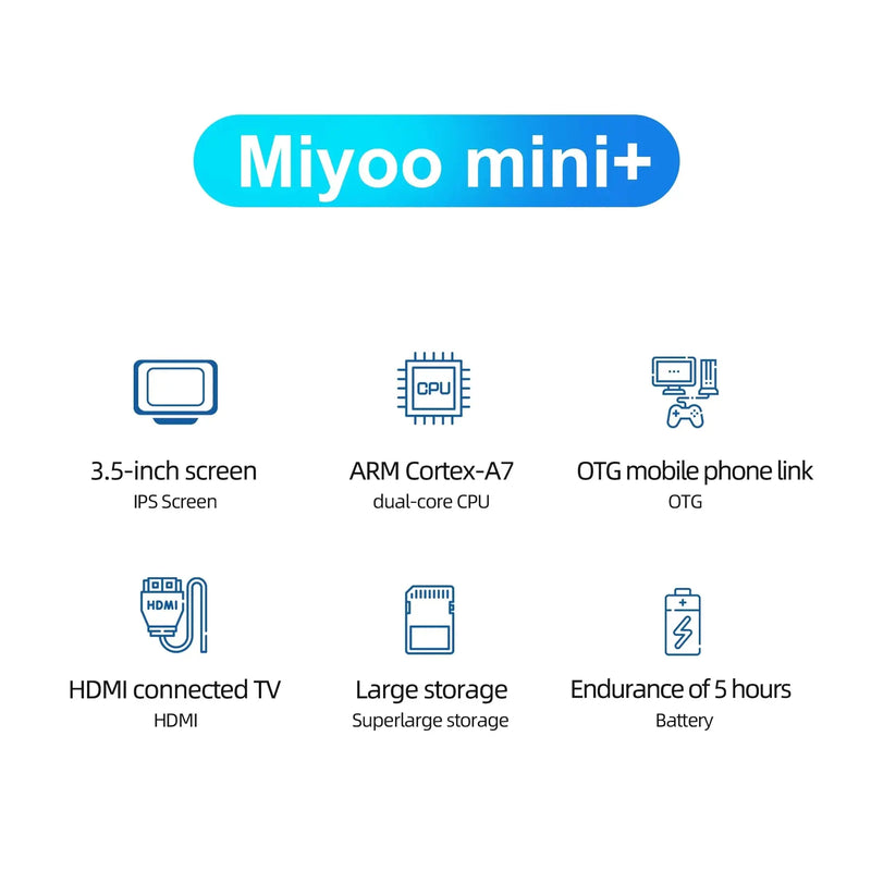 MIYOO Mini Plus Portable Retro Handheld Game Console V2 Mini+ 3.5 Inch IPS Screen Classic Video Game Console Linux System Gift