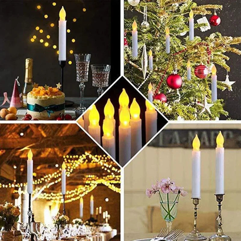 3/1Pcs LED Flameless Electronic Candles Battery Powered Taper Pointed Long Candle Light for Home Party Decor Lamp Night Lights