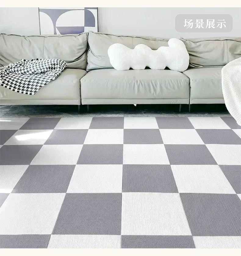 10pic Glue free square splicing floor mat, children's bedside blanket, simple bedroom, living room carpet 30x30cm rugs carpet