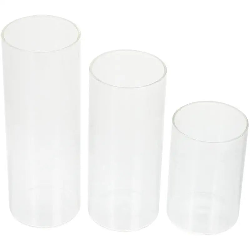 3pcs Glass Candle Holder DIY Tea Light Glass Cup Empty Candle Cup For Table Cylindrical Transparent Glass Candle Cup